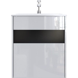 Тумба подвесная с раковиной Am.Pm Func 60 см M8FFUX0601WG, белый глянцевый, Цвет фасада: белый - фото 