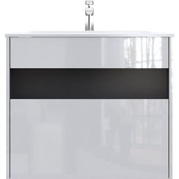 Тумба подвесная с раковиной Am.Pm Func 80 см M8FFUX0801WG, белый глянцевый, Цвет фасада: белый - фото 