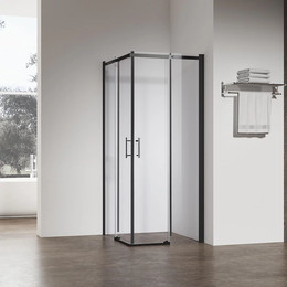 Душевое ограждение Veconi Rovigo 80x80 см RV50B-8080-01-C8, черный/прозрачное - фото 