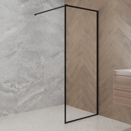 Душевая перегородка Paini 90 см PAINI-WalkIN90F (стекло 8 мм) с кронштейном в комплекте, чёрный/прозрачное - фото 