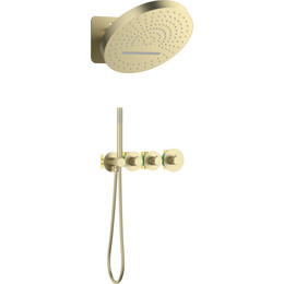 Душевая система для душа с термостатом Timo Saona SX-2329/17SM, золото матовое - фото 