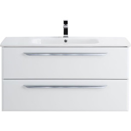 Тумба подвесная с раковиной Cezares ECO-CER-800-2C-SO-BO 80 см, Bianco Opaco - фото 
