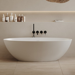 Ванна отдельностоящая Abber Stein 170x80 см AS9625-1.7, белый матовый, Размер - мм: 1700х800 - фото 