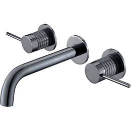 Смеситель для раковины настенный Vincea Groove VBFW-4G1GM, вороненая сталь - фото 