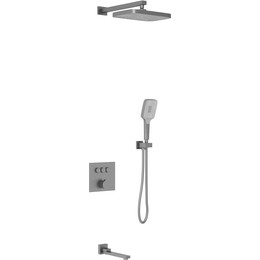 Душевая система для ванны Vincea VSFW-4311GM, вороненая сталь - фото 