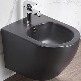 Биде подвесное CeramaLux B2342BDMDH, серый матовый - фото 