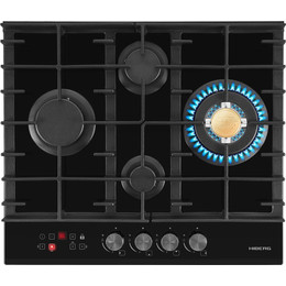 Газовая варочная поверхность Hiberg VM 6145 B (чёрное стекло) - фото 