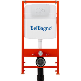 Инсталляция для унитаза BelBagno BB026/BB082BL (кнопка смыва белый глянцевый) - фото 