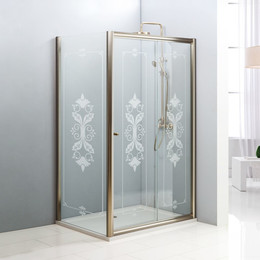 Душевое ограждение Cezares 120х90 см GIUBILEO-AH-1-120/90-SCORREVOLE-CP-Br, бронза/прозрачное/узор - фото 