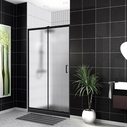 Душевая дверь BelBagno 120 см UNO-195-BF-1-120-P-NERO, чёрный/рифлёное - фото 