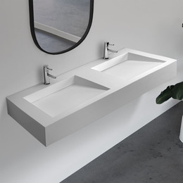 Раковина подвесная Abber Stein 152 см AS2643-1.5, белый матовый - фото 