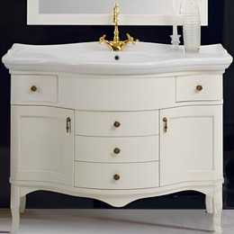 Тумба напольная с раковиной Cezares Rubino 110 см RUBINO.BA.BLO, Bianco laccato opaco - фото 