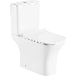 Унитаз-компакт безободковый Azario Fretta Square AZ-5121 с крышкой микролифт - фото 