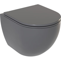 Унитаз подвесной безободковый Sole Pandora 2 grey с тонкой крышкой микролифт, Цвет производителя: серый - фото 