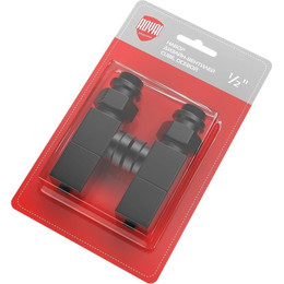 Вентиль для радиатора осевой Royal Thermo Cube 1/2" RTE 56.0004, чёрный - фото 