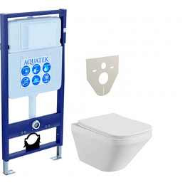 Инсталляция Aquatek Set Лира INS-0000012 с подвесным безободковым унитазом Aquatek AQ1155-00 - фото 