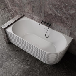 Ванна каменная Abber Stein 170x80 см AS9651 L, белый матовый - фото 