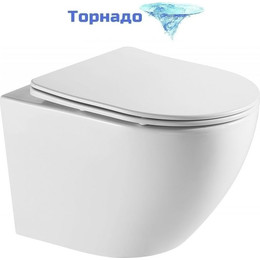 Унитаз подвесной безободковый Azario Grado AZ-0046-UQ с крышкой микролифт (Система смыва торнадо), Цвет производителя: белый - фото 