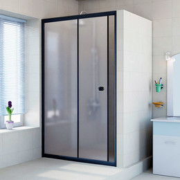 Душевая дверь Радомир Вита 110 см, чёрный/матовое - фото 