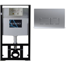 Инсталляция для подвесного унитаза Azario AZ-8010-1000 (кнопка смыва хром матовая AZ-8200-0088/AZ-P58-0110) - фото 