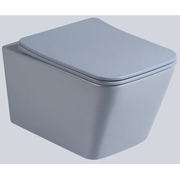 Унитаз подвесной безободковый Vincea Q-Line VT1-12MO с тонкой крышкой микролифт, океан матовый, Цвет производителя: синий - фото 