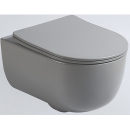 Унитаз подвесной безободковый Vincea Evo VT1-34SMG с тонкой крышкой микролифт, серый матовый, Цвет производителя: серый - фото 