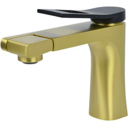 Смеситель для раковины Bronze de Luxe Element EL02XGB, матовое золото/черный - фото 