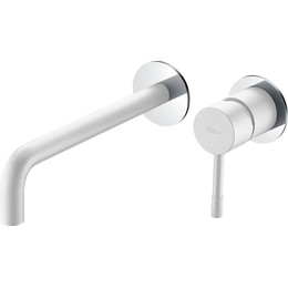 Смеситель для раковины настенный Boheme Uno 465-WCR (со скрытой частью) white chrome, Цвет производителя: white chrome - фото 