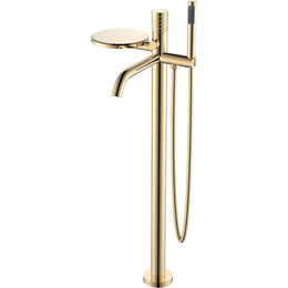 Смеситель для ванны напольный Boheme Stick 129-GG, золото, Цвет производителя: золото - фото 