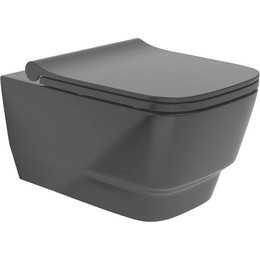 Унитаз подвесной безободковый Boheme Bello 971-B, чёрный матовый, Цвет производителя: чёрный матовый - фото 