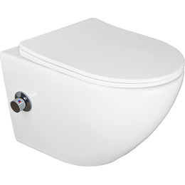 Унитаз-биде подвесной безободковый Azario Allegro AZ-3105B с тонкой крышкой микролифт - фото 