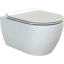 Унитаз подвесной безободковый Boheme Bianca 963-SET-W с тонкой крышкой микролифт, белый глянцевый - фото 