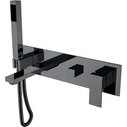 Смеситель для ванны Boheme Qubic 474-2-SGM (со скрытой частью) shine gun metal, Цвет производителя: shine gun metal - фото 