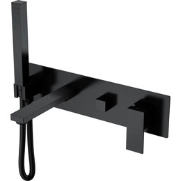 Смеситель для ванны Boheme Qubic 474-2-B (со скрытой частью) чёрный матовый, Цвет производителя: чёрный матовый - фото 