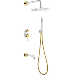 Душевая система для ванны Boheme Uno 464-2-WG (со скрытой частью) white gold, Цвет производителя: white gold - фото 