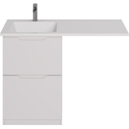 Тумба напольная с раковиной-столешницей Dreja Bona 120 см L 99.0451, белый глянцевый - фото 