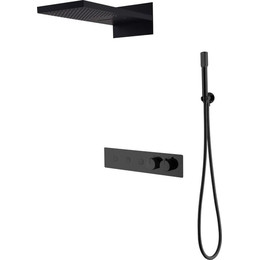 Душевая система для душа с термостатом Boheme Fusion 131-B (со скрытой частью) чёрный матовый, Цвет производителя: чёрный матовый - фото 