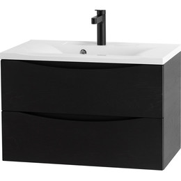 Тумба подвесная с раковиной BelBagno MARINO-800-2C-SO-RCA-P 80 см, Rovere Cioccolato Amaro (раковина BB800/450-LV-MR-PR) - фото 