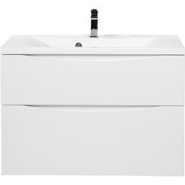Тумба подвесная с раковиной BelBagno MARINO-H60-800-2C-SO-BL-P 80 см, Bianco Lucido (раковина BB800/450-LV-MR-PR) - фото 