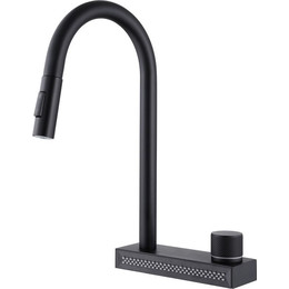 Смеситель для кухни Abber Wasser Kreis AF8114B, с подключением фильтра и выдвижной лейкой, чёрный матовый, Цвет производителя: чёрный матовый - фото 