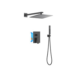 Душевая система для душа Aquatek Либра AQ1672MB (со скрытой частью) чёрный матовый, Цвет производителя: чёрный матовый - фото 