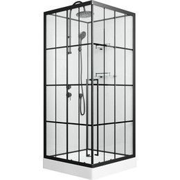 Душевая кабина Niagara Standart 90x90 см L ST90/15QL/KL/BKT, чёрный/прозрачное - фото 