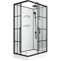 Душевая кабина Niagara Standart 100x80 см R ST100/80/15QR/KL/BKT, чёрный/прозрачное - фото 