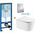 Инсталляция с подвесным унитазом комплект: Grohe Rapid SL 38772001 с подвесным безободковым унитазом Aquatek Оберон AQ1365T-00 сиденье микролифт, крепление, кнопка смыва хром (Система смыва торнадо) - фото 