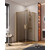 Душевое ограждение Cezares SLIDER-AH-2-70/80-100/110-BR-BORO (70-80)x(100-110) см (стекло 8 мм) брашированное золото/тонированное - фото 