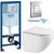 Инсталляция с подвесным унитазом комплект: Grohe Rapid SL 38772001 с подвесным безободковым унитазом Sintesi Ellipse SIN-TS-ELL-153 сиденье микролифт, крепление, кнопка смыва хром (система смыва Торнадо) - фото 