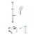 Набор смесителей 3 в 1 для ванны с коротким изливом Grocenberg GB1007WC, белый хром - фото 