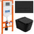 Инсталляция с подвесным безободковым унитазом BelBagno Ardente-C BB3202CHR-MB/BB3202SC-MB/BB002-80/BB007-PR-NERO.M (кнопка смыва Sfera, черный матовый) - фото 
