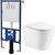 Инсталляция с подвесным унитазом комплект: Loranto 4501 с подвесным безободковым унитазом Azario Teramo AZ-0053-UQ сиденье микролифт (Система смыва торнадо) - фото 2