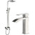 Душевой комплект Haiba: Душевая стойка HB24815 + смеситель для раковины HB10815, цвет сталь - фото 